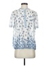 Max Studio 100% Polyester Paisley Blue Short Sleeve Blouse Size S - photo 1