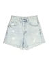 MNG 100% Cotton Hearts Blue Denim Shorts Size 1 - photo 1
