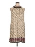 Just Found 100% Rayon Print Tan Casual Dress Size L (estimated) - photo 1