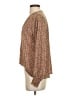 Shein 100% Polyester Animal Print Brown Long Sleeve Blouse Size 4 - photo 5