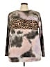 Reba Animal Print Gray Long Sleeve Top Size 3X - photo 1