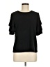 Current Air 100% Polyester Solid Black Short Sleeve Top Size M - photo 1