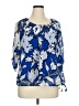 Daisy Fuentes 100% Polyester Blue 3/4 Sleeve Blouse Size XL (petite) - photo 1