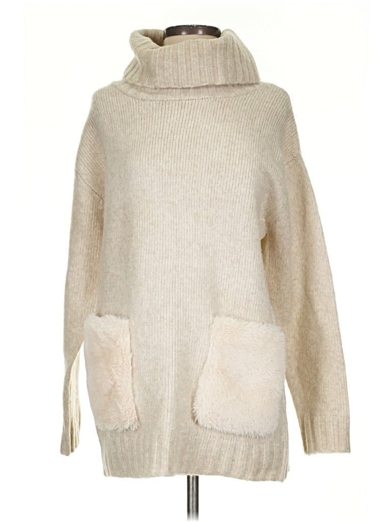 Pre-owned M Magaschoni Turtleneck Sweater In Tan