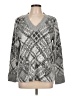 Tribal Argyle Silver Pullover Sweater Size L - photo 1