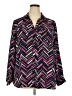 Relativity 100% Polyester Chevron-herringbone Purple Long Sleeve Blouse Size 2X - photo 1