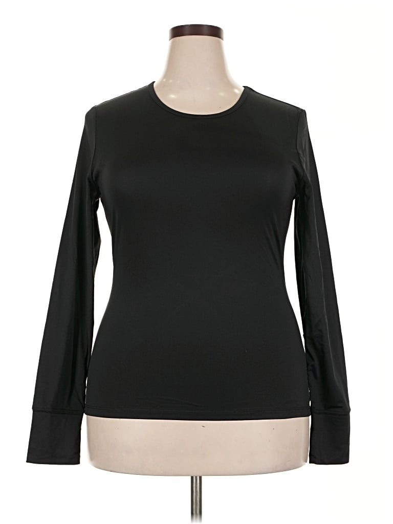 Pre-owned Free Country Long Sleeve T-shirt In Black