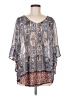 Artesia 100% Polyester Gray Blue 3/4 Sleeve Blouse Size M (estimated) - photo 1