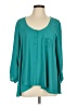 Style&Co 100% Polyester Teal 3/4 Sleeve Blouse Size L - photo 1