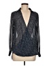 Violet & Claire Metallic Silver Long Sleeve Blouse Size M - photo 1