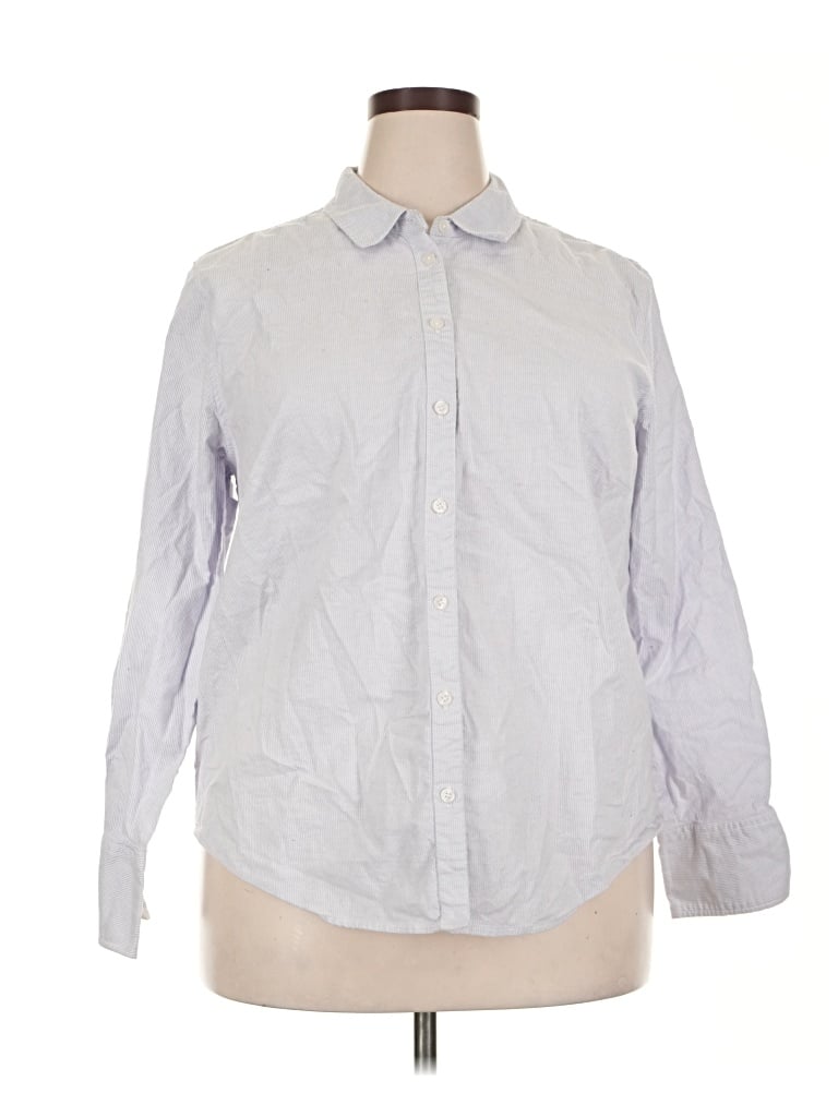 Pre-owned A New Day Long Sleeve Button Down Shirt In Gray