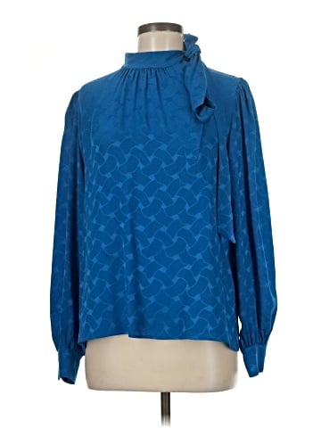 Saint Laurent Long Sleeve Silk Top (view 1)