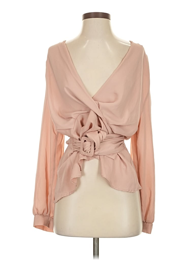 Pre-owned Zara Long Sleeve Blouse In Pink