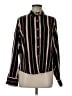 Evereve 100% Polyester Stripes Black Long Sleeve Blouse Size M - photo 1