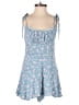 Mable 100% Rayon Floral Blue Romper Size S - photo 1