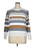 Evolution by Cyrus Stripes Silver Pullover Sweater Size XL - photo 1