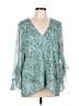 Vince Camuto Teal 3/4 Sleeve Blouse Size L - photo 1