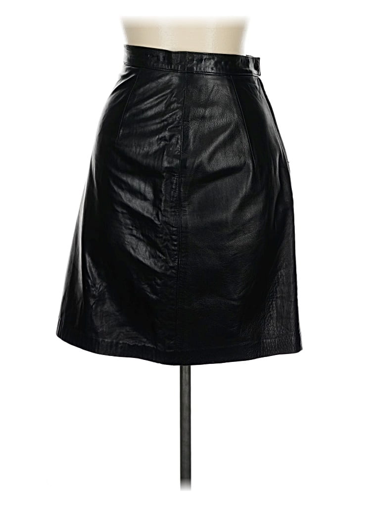 Pre-owned Hemisphere Faux Leather Skirt In Black