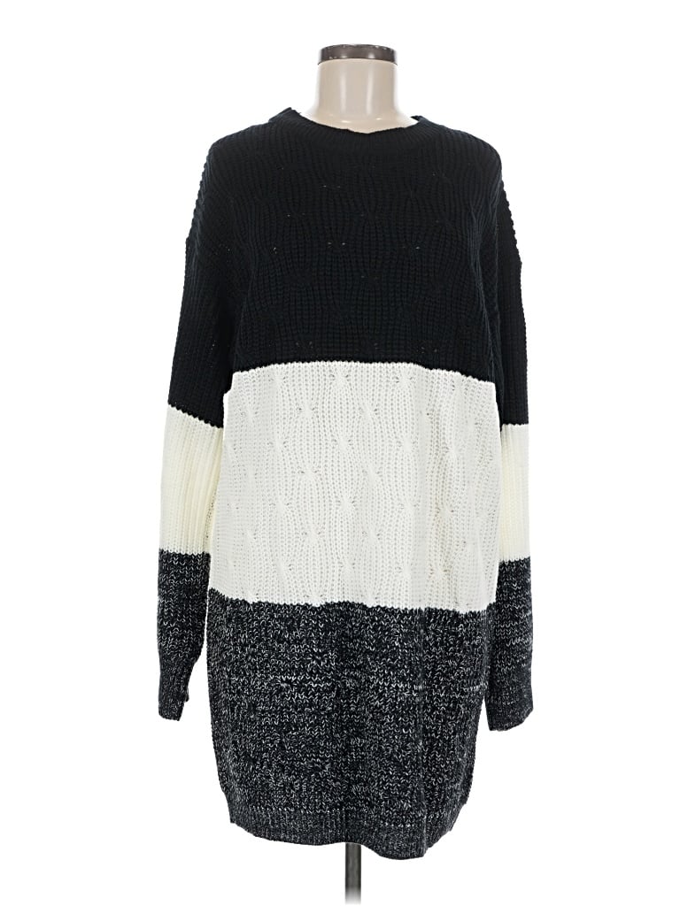 Pre-owned Shein Pullover Sweater In Black