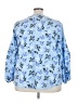 Lane Bryant 100% Polyester Blue 3/4 Sleeve Blouse Size 20 - photo 2