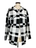Assorted Brands Plaid Gray Poncho Size M - photo 1