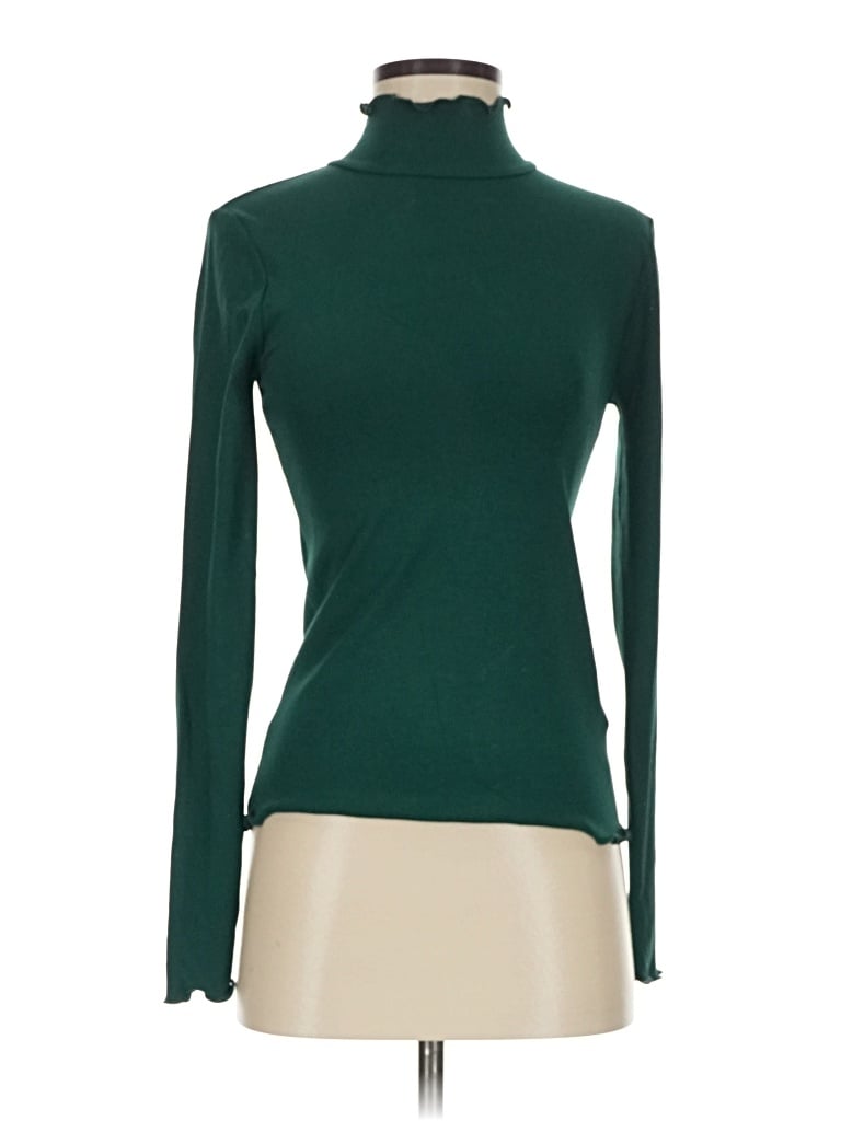 Pre-owned Jcrew Long Sleeve Turtleneck In Green