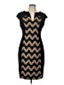 Connected Apparel 100% Polyester Chevron-herringbone Black Cocktail Dress Size 10 - photo 1
