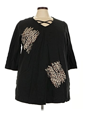 Ulla Popken 3/4 Sleeve Top (view 1)