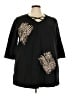 Ulla Popken 100% Cotton Black 3/4 Sleeve Top Size 24 - 26 - photo 1