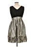 Max and Cleo Metallic Silver Cocktail Dress Size 10 - photo 2