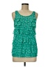 Elle 100% Polyester Green Sleeveless Blouse Size M - photo 1