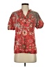 Camisa Paisley Red Short Sleeve Blouse Size S - photo 1