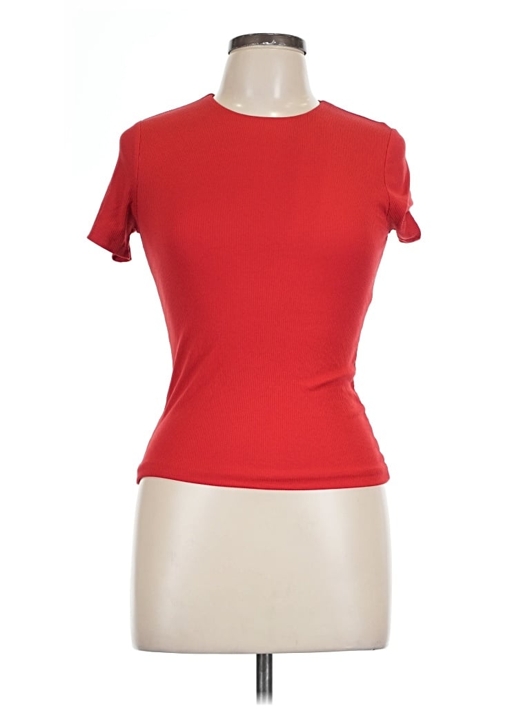 Pre-owned Popular 21 Short Sleeve Top Red Crew Neck Tops