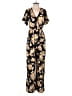 A.L.C. 100% Silk Floral Black Jumpsuit Size 4 - photo 1