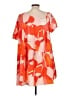 Unbranded 100% Polyester Print Orange Casual Dress Size L - photo 2
