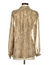 Blue B Animal Print Tan Long Sleeve Blouse Size S - photo 2