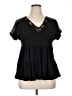 Torrid Black Short Sleeve Blouse Size 1X Plus (1) - photo 1
