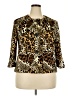 Ruby Rd. 100% Polyester Animal Print Gold Jacket Size 18 - photo 1