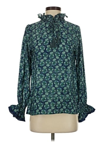 Rungolee Long Sleeve Silk Top (view 1)