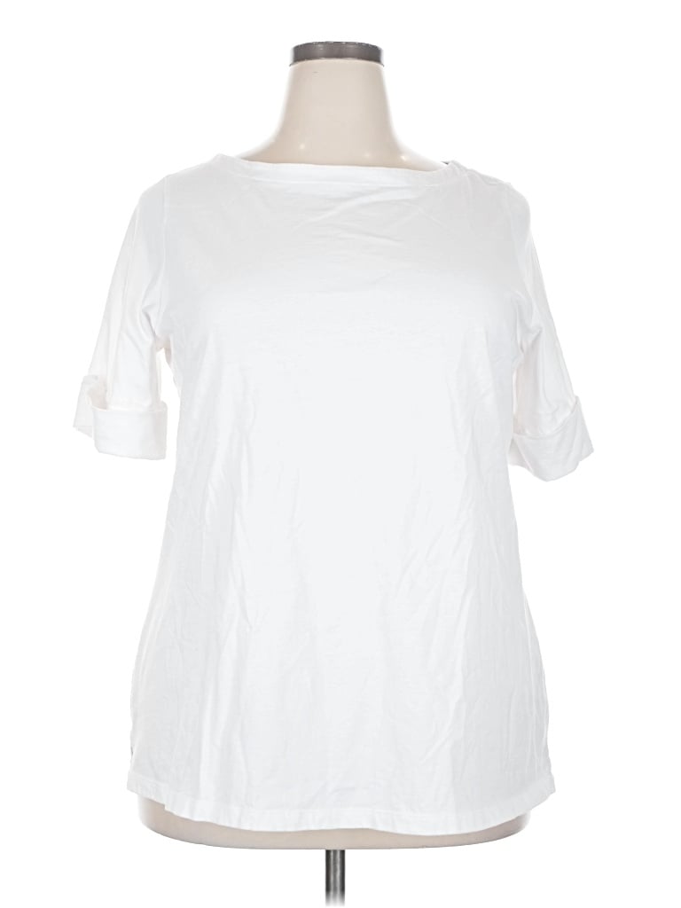 Pre-owned Woman Within Short Sleeve T-shirt In White
