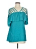 Entro Teal Short Sleeve Blouse Size M - photo 1