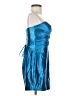 Unbranded 100% Polyester Metallic Blue Teal Cocktail Dress Size 2 - photo 4
