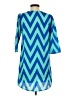 Everly 100% Polyester Chevron-herringbone Teal Blue Casual Dress Size S - photo 2