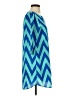 Everly 100% Polyester Chevron-herringbone Teal Blue Casual Dress Size S - photo 4