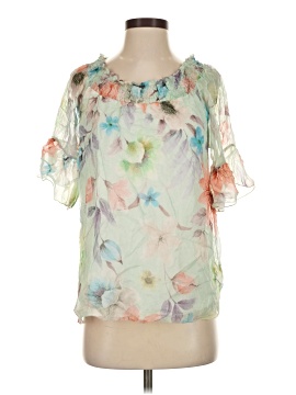 Angela Moda Short Sleeve Silk Top