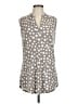 SJS Polka Dots Gray Sleeveless Blouse Size L - photo 1