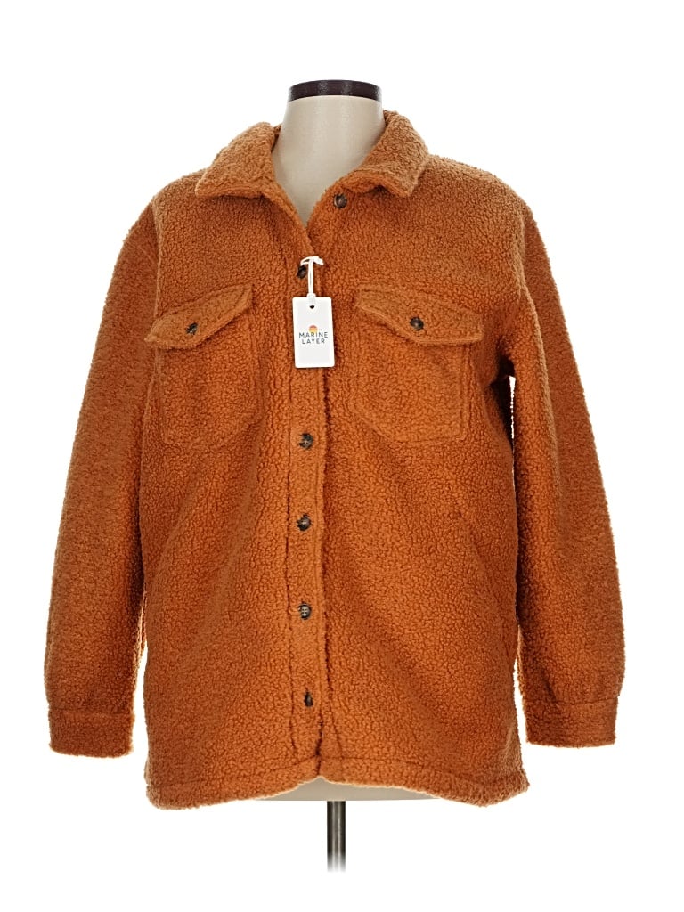 Pre-owned Marine Layer Cardigan Sweater In Orange
