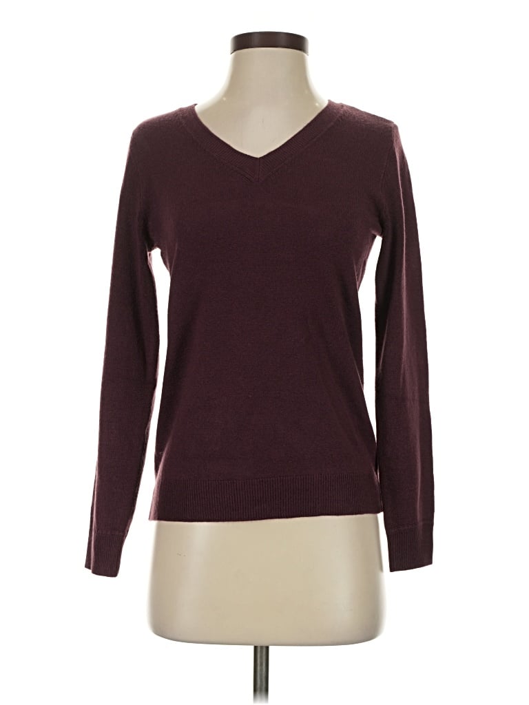 Pre-owned Croft & Barrow Pullover Sweater In Burgundy