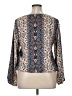 AB Studio 100% Polyester Paisley Silver Blue Long Sleeve Blouse Size XL - photo 2
