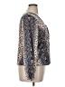 AB Studio 100% Polyester Paisley Silver Blue Long Sleeve Blouse Size XL - photo 4